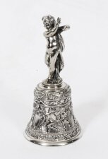 Antique Silver Plated Hand Bell Renaissance Revival 19th Century
