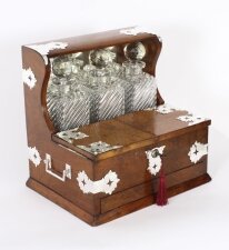 Antique Victorian Burr Walnut Three  Decanter Tantalus Dry Bar Games  19th C | Ref. no. A3650 | Regent Antiques
