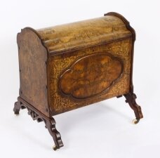 Antique Victorian Burr Walnut & Inlaid Marquetry Canterbury Magazine Rack 19th C