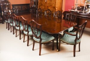 Antique12ft Regency Triple Pillar Dining Table C1830 19th C & 12 Chairs | Ref. no. A3793a | Regent Antiques