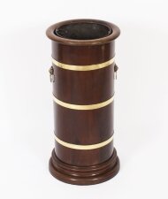 Antique Brass Bound Umbrella Walking Stick Stand 19th C