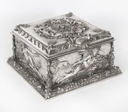 Antique Victorian Silver Plated Jewellery Casket Walker and Hall 19thC