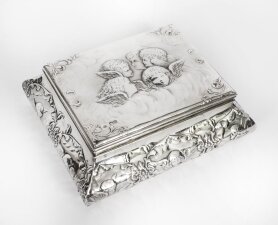 Antique Victorian Sterling Silver Casket by William Comyns & Sons 1898