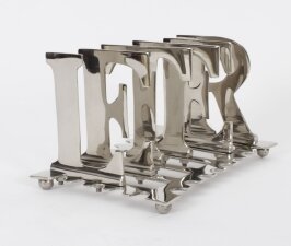 Vintage Silver Plated Letter Rack 20th Century