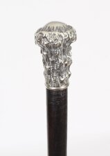 Antique Walking Silve Plated Cane Stick 19th Century 91cm 36 inches