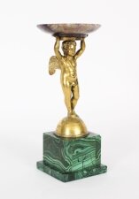 Antique Regency Ormolu Cherub Tazza with Malachite & Blue John 19th C