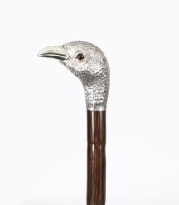 Antique Walking Stick Cane Silver Duck Head Ben Cox of London 1897 91cm 36inch