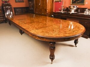 Vintage 17ft / 5 meter Floral Marquetry Burr Walnut Dining Table 20th C | Ref. no. A3936 | Regent Antiques