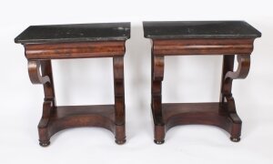 Antique Pair French Empire Marble Top Console Tables Circa 1840 19th C | Ref. no. A3943 | Regent Antiques