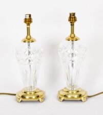 Vintage Pair of Windsor Cut Glass Table Lamps 20th Century