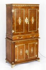 Antique French Ormolu Mounted Burr Walnut Cocktail Cabinet Circa 1930