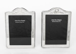 Vintage Pair Sterling Silver Photo Frames by Arthur Price & Co 1994 19x13cm