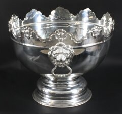 Vintage Large Silver Plate Monteith Punch Bowl Cooler 20th Century