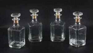Antique Set of Four Crystal Decanters Early 20th Century
