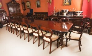Antique 15ft William IV Extending Dining Table & 16 chairs 19th C