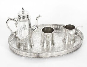 Vintage Silver Plated Four Piece Coffee Set 20th C