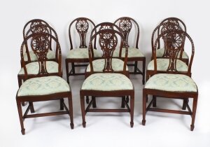 Vintage Set 10 English Mahogany Regency Dining Chairs Mid 20th Century