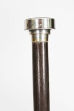 Antique English Siver Plated Handle Novelty Walking Stick Cane 19thC 94cm 37inch