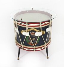 Antique Military Drum Coffee Occasional Table of The Royal Engineers 20th C