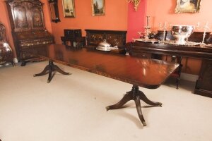 Vintage 12ft George III StyleTwin Pedestal Dining Table 20th C