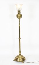 Antique Edwardian Ormolu Gilt Bronze Standard Oil Lamp 19th C