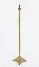 Antique Neoclassical Brass Corinthian Column Standard Lamp 19th C