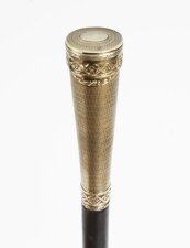 Antique Walking Cane Stick Silver Gilt Handle 19th C 92cm 36 inches