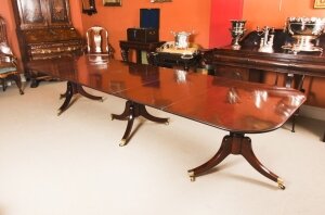 Antique 12ft Regency Mahogany Triple Pillar Dining Table c1780 18th C