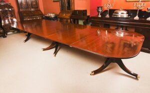 Antique 15ft George III StyleTriple Pillar Dining Table Circa 1920