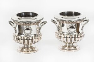 Antique Pair of English Old Sheffield Plate Wine Coolers18th Century
