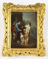 Antique Porcelain Plaque in Gilded Frame of Abraham19th C