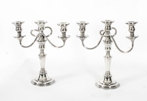 Antique English Silver Plate Candelabra Elkington & Co Circa 1920