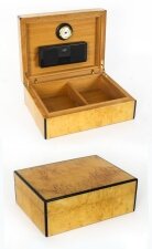 Vintage Savinelli Karelian Birch Humidor Harrods Mid 20th Century