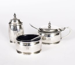 Antique George V Silver Cruet Set William Neale & Son 1934.