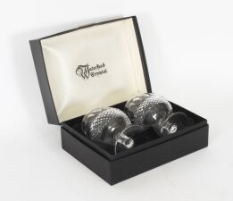 Vintage Pair Waterford Cut Crystal Brandy Glasses 20th Century
