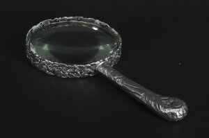 Antique Victorian Sterling Silver Magnifying Glass by Asprey 1886 19th C