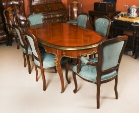 Antique French Louis Revival Dining Table and 6 chairs 20th C