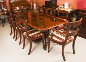 Vintage Regency Revival Dining Table by William Tillman & 8 Chairs 20th C