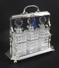 Antique Victorian English Silver Plated  3 Bottle Tantalus C1890 | Ref. no. A4324 | Regent Antiques