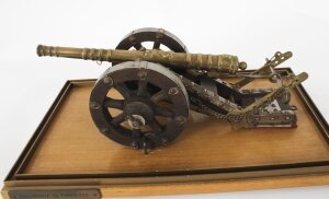 Antique Bronze Cased Model Colubrina da Fortezza Cannon 19th Century