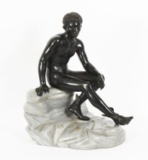 Antique Large Italian Grand Tour Bronze Sculpture Mercury Hermes 19thC