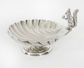 Antique Victorian Silver Plated Squirrel Nut Dish C1880
