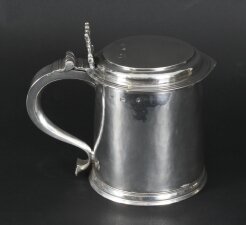 Antique Charles II English Sterling Silver Tankard 1680 17th Century