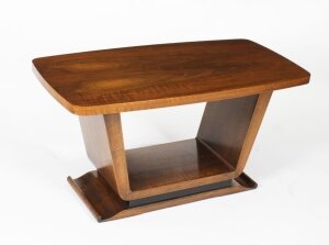 Antique Art Deco Burr Walnut Coffee Table Circa 1920
