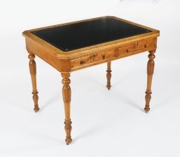 Antique Gillows Style Birdseye Maple Writing Table Desk 