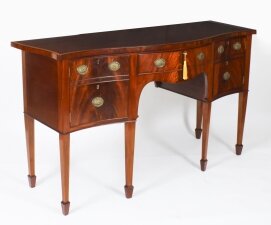 Vintage Flame Mahogany Sheraton Sideboard by William Tillman 20th C