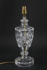 Vintage English Cut Glass Table Lamp Late 20th C