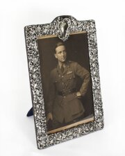 Antique Large Edwardian Sterling Silver Photo Frame Dated 1904 29cm x 18cm