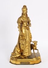 Antique Gilt Bronze Sculpture of Reine Isabella by Eurotrope Bouret C 1870
