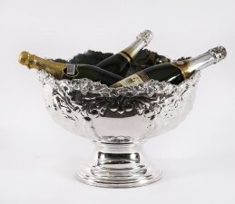 Vintage Large Silver Plated Champagne Cooler Punch Bowl 20th C